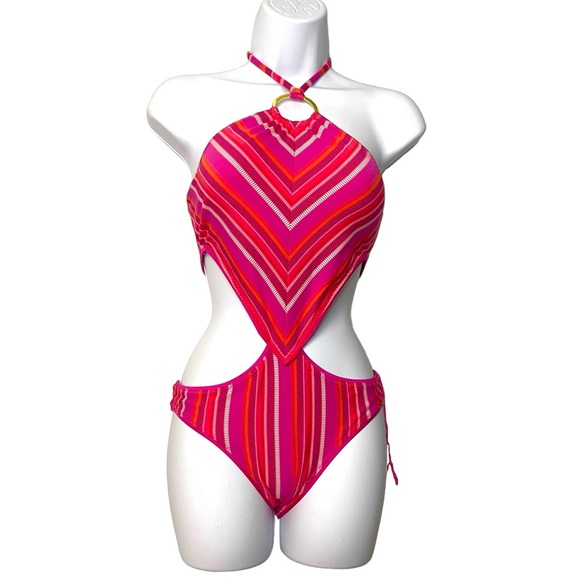 ☀️☀️☀️ Trina Turk Women’s MARAI Ring Halter Cutout Monokini - Picture 6 of 10